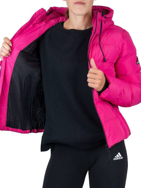 Kurz Damen Puffer Jacke für Winter Fuchsie