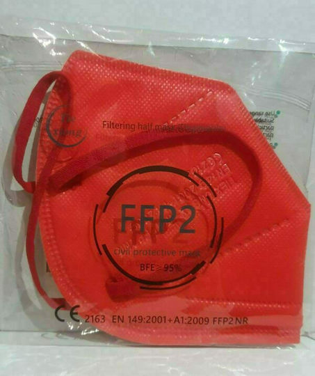 Tiexiong FFP2 Civil Protective Mask BFE >95% Protective Mask FFP2 Red 1pcs