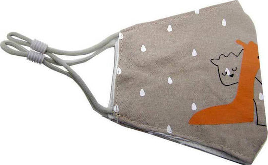 Natural Home Cotton Children's Mask with Adjustable Strap Protective Mask Fabric Kids Gray NAT20207 1pcs