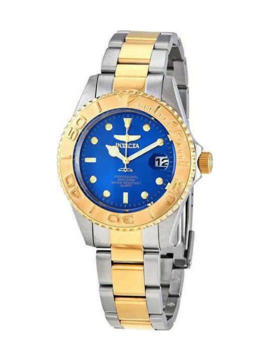 Invicta Pro Diver Ρολόι Μπαταρίας με Μεταλλικό Μπρασελέ Invicta Pro Diver Ρολόι Μπαταρίας με Μεταλλικό Μπρασελέ