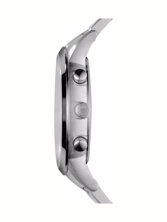 Emporio Armani Classic Men's Watch 43mm Chronograph Battery with Silver Metal Bracelet