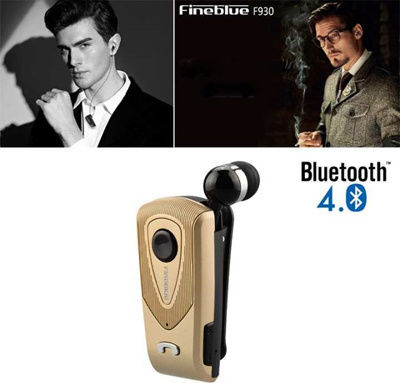 Fineblue F930 In-ear Bluetooth Handsfree Ακουστικό Πέτου Χρυσό