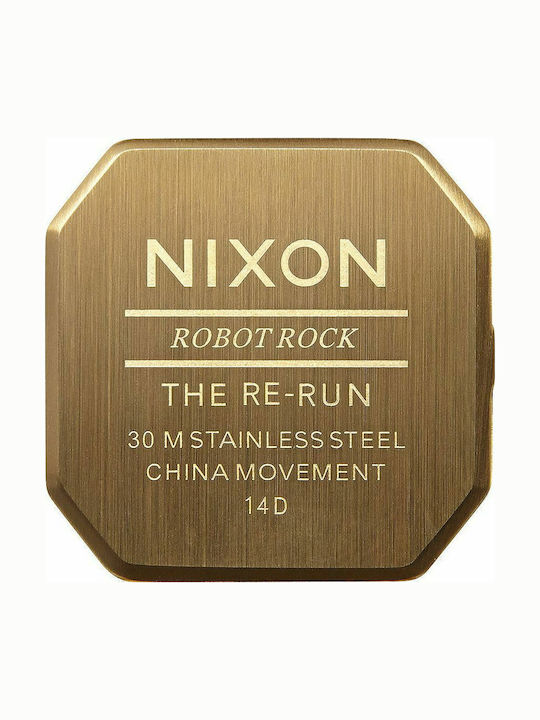 Nixon Digital Men's Watch 38mm Battery with Gold Metal Bracelet