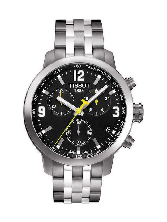 Tissot T-Sport PRC200 Ανδρικό Ρολόι 42mm Χρονογράφος Μπαταρίας Ασημί