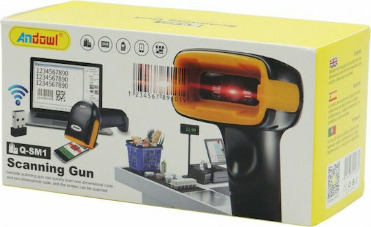 Andowl Handheld-Scanner Drahtlos mit 1D-Barcode-Lesefunktion