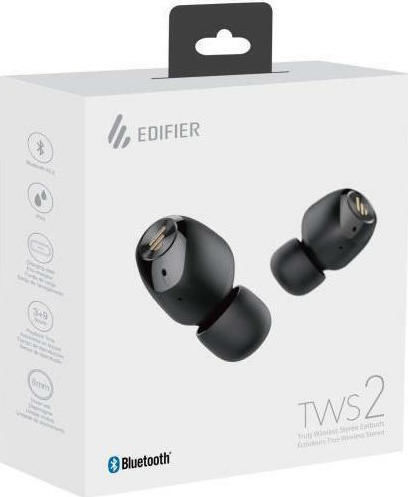 Edifier TWS2 In-ear Bluetooth Handsfree Ακουστικά με Θήκη Φόρτισης Μαύρα