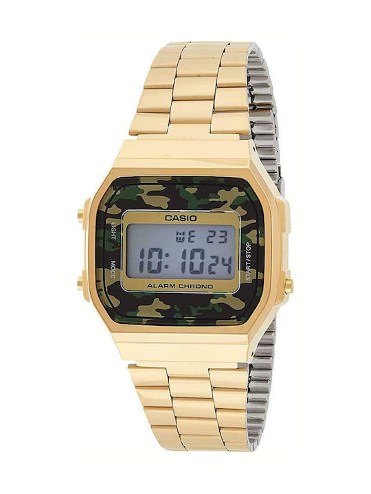 Casio Vintage Iconic Digital Men's Watch 36.3mm Chronograph Battery with Gold Metal Bracelet