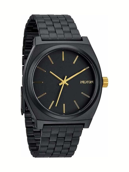 Nixon Ανδρικό Ρολόι 37mm Μπαταρίας με Μαύρο Μεταλλικό Μπρασελέ