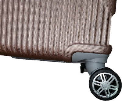 Ormi ESH312 Medium Travel Suitcase Hard Pink Gold with 4 Wheels Height 64cm.