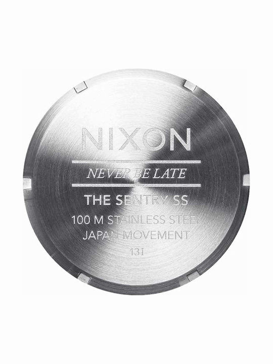Nixon Men's Watch 42mm Battery with Silver Metal Bracelet