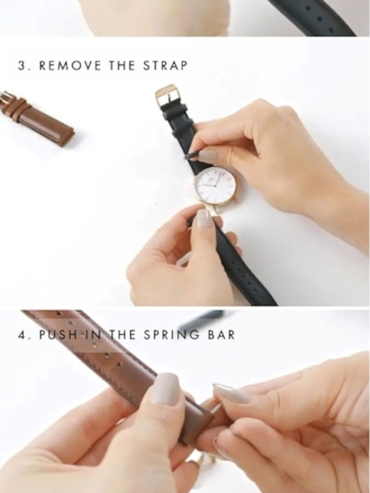 Daniel Wellington Classic York Ανδρικό Ρολόι 36mm Μπαταρίας με Καφέ Δερμάτινο Λουράκι