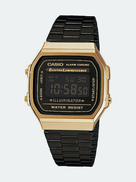 Casio Vintage Iconic Digital Men's Watch 36.3mm Battery with Black Metal Bracelet
