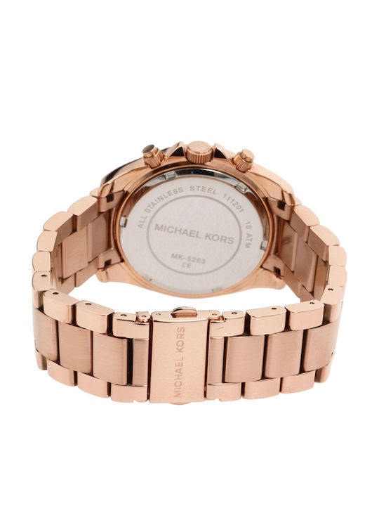 Michael Kors Blair Γυναικείο Ρολόι 39mm Χρονογράφος Μπαταρίας με Ροζ Χρυσό Μεταλλικό Μπρασελέ