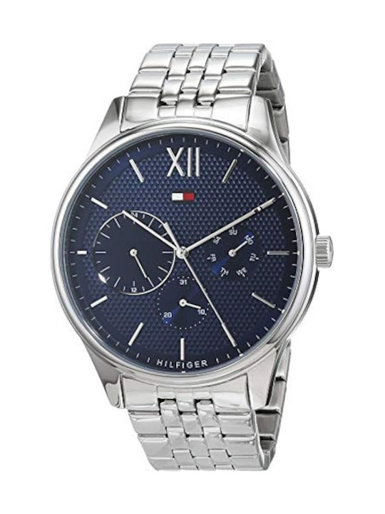 Tommy Hilfiger Damon Men's Watch 44mm Chronograph Battery with Silver Metal Bracelet