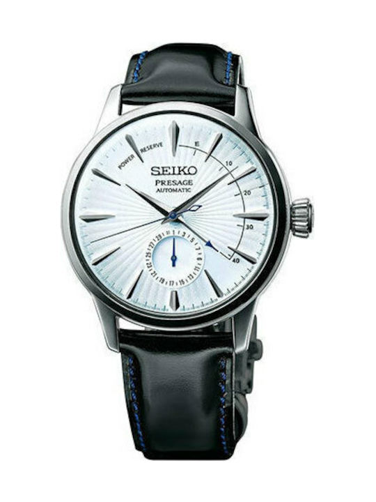Seiko Presage Basic Line Men's Watch 40mm Chronograph Automatic with Black Leather Strap