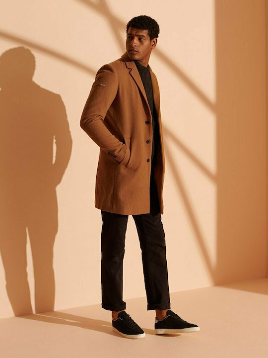 Foundation Crombie Men's Coat Brown