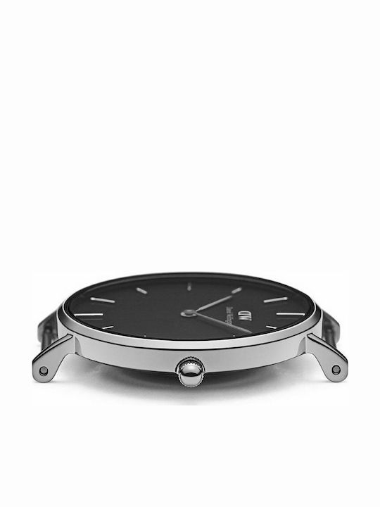 Daniel Wellington Petite Ashfield Γυναικείο Ρολόι 32mm Μπαταρίας με Μαύρο Μεταλλικό Μπρασελέ