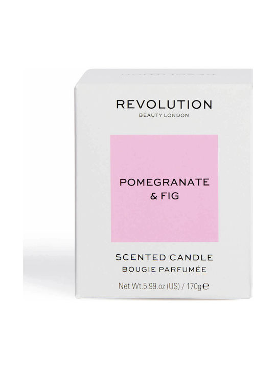 Revolution Beauty Scented Candle Jar with Scent Pomegranate & Fig White 170gr 1pcs