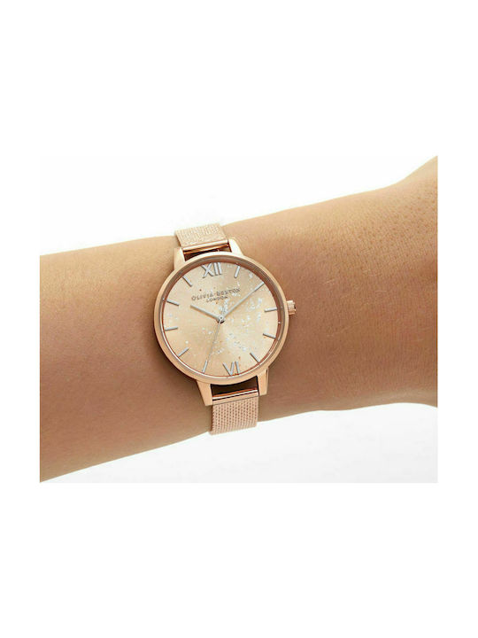 Olivia Burton Celestial Watch with Pink Gold Metal Bracelet