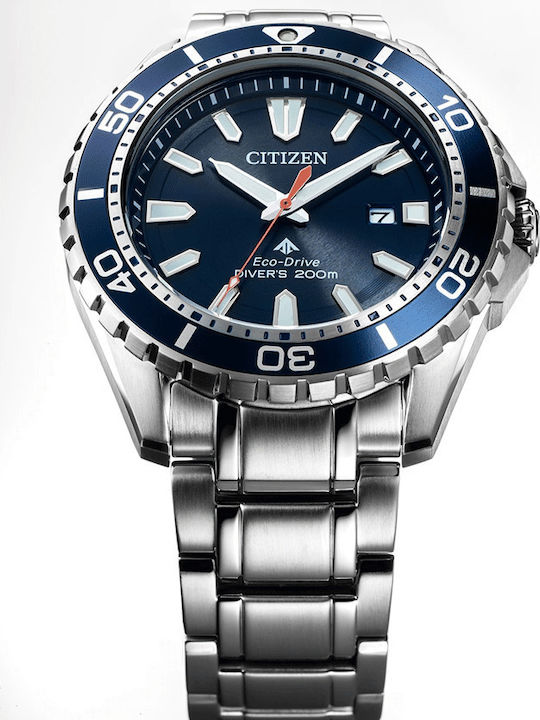 Citizen Promaster Мъжки Часовник 44мм Eco - Drive със Сребърна Метална Гривна