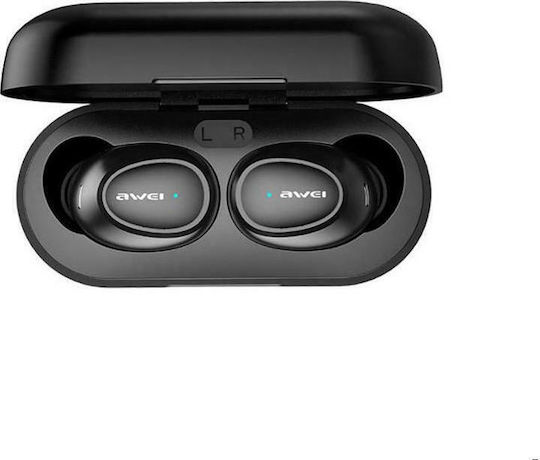 Awei T16 In-ear Bluetooth Handsfree Ακουστικά με Αντοχή στον Ιδρώτα και Θήκη Φόρτισης Μαύρα