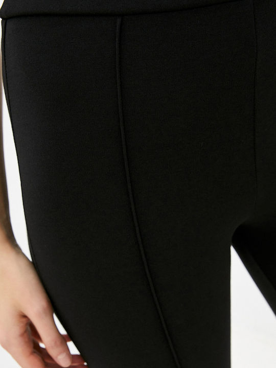 Frauen Lang Leggings Hochgeschnitten Schwarz