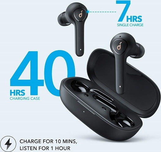 Soundcore by Anker Life Note In-ear Bluetooth Handsfree Ακουστικά με Αντοχή στον Ιδρώτα και Θήκη Φόρτισης Μαύρα