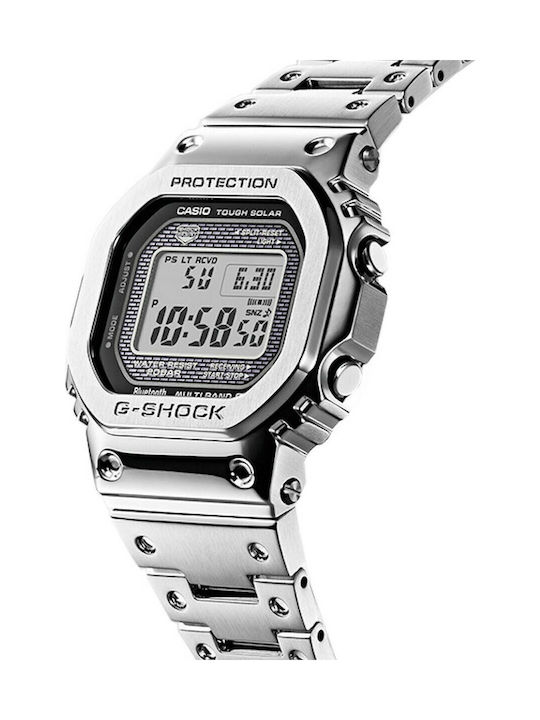 Casio G-Shock Full Metal Ψηφιακό Ανδρικό Ρολόι 43.2mm Solar με Ασημί Μεταλλικό Μπρασελέ