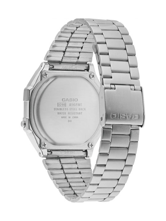 Casio Vintage Iconic Digital Men's Watch 36.3mm Battery with Silver Metal Bracelet