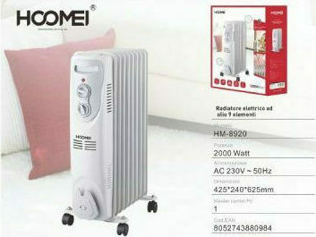 Hoomei Oil Filled Radiator with 9 Fins 2000W