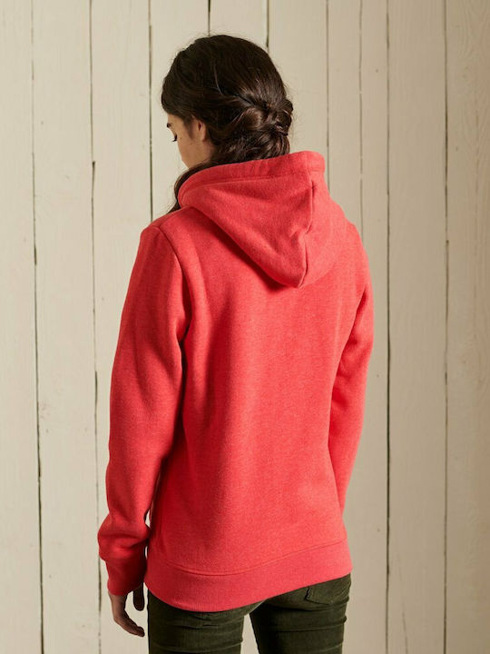 Ovin Vintage Logo Women's Sweatshirt Jacket Hooded Papaya Marl