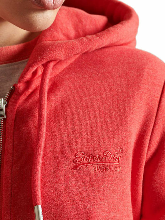 Ovin Vintage Logo Women's Sweatshirt Jacket Hooded Papaya Marl