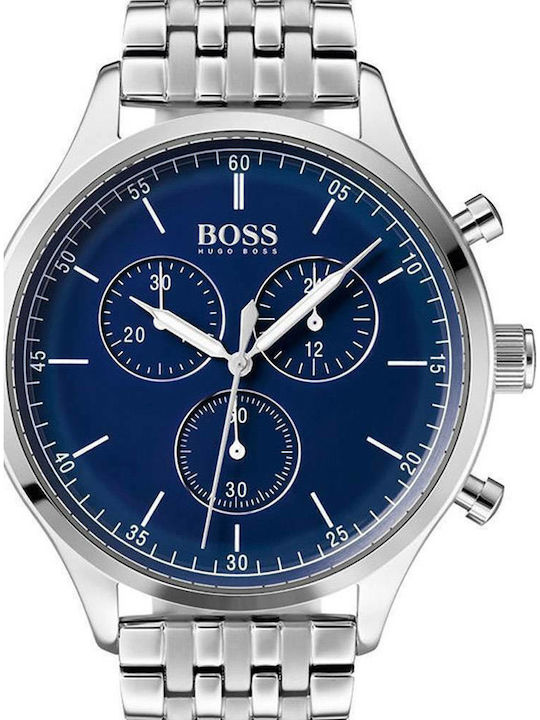 Boss Companion Men's Watch 42mm Chronograph Battery with Silver Metal Bracelet