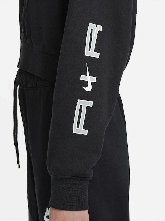Air Women's Sweatshirt Cardigan Hooded Black