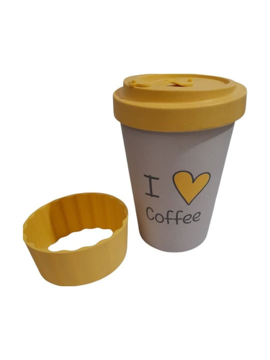 Woodway I Love Coffee Cană Bambus Gri 400ml