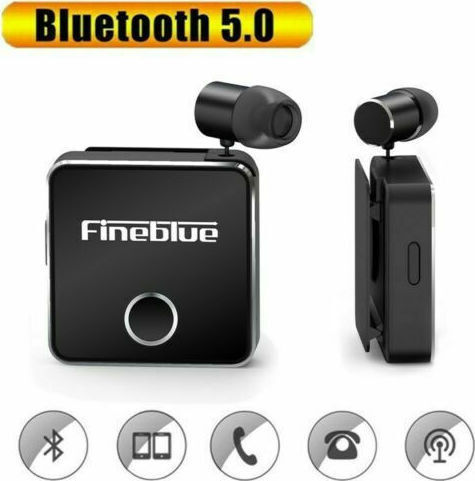Fineblue F1 In-ear Bluetooth Handsfree Ακουστικό Πέτου Μαύρο