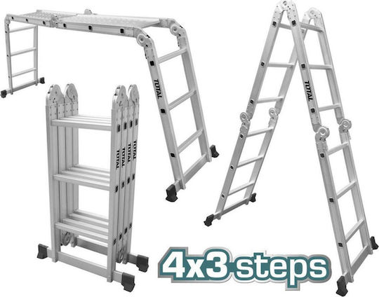 Total Multipurpose Ladder 4x3 with Maximum Height 3.38m