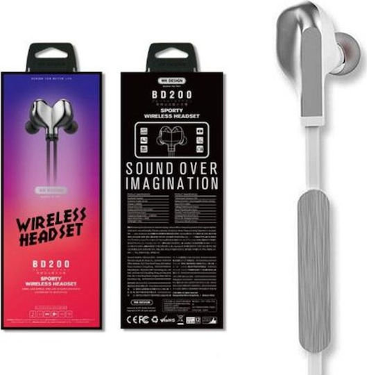 WK BD200 In-Ear Bluetooth-Freisprecheinrichtung Kopfhörer Weiß