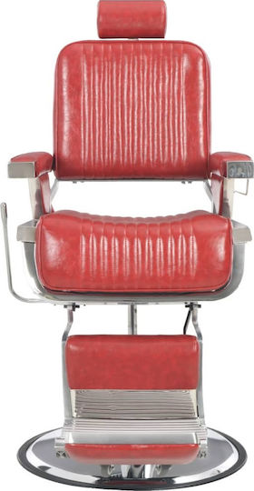 vidaXL Barber Chair with Adjustable Height Red
