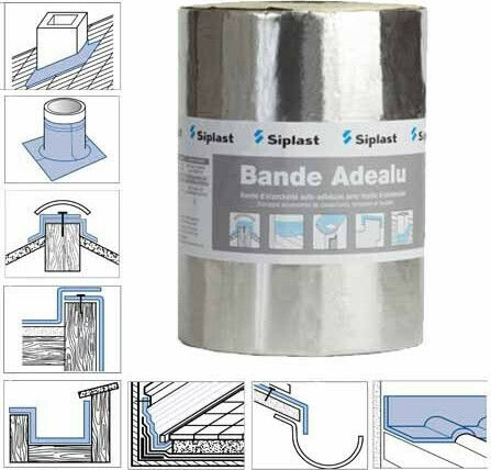 Neotex Silberne selbstklebende Bitumenbänder 60cm x 10m Asphaltrolle Rot für 6m² mit Aluminiumbeschichtung 001-0049