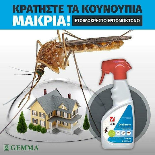 Gemma Draker RTU Spray Insecticid pentru Muște / Furnicile / Pulăci / Gândaci / Țânțari 400ml Fără Miros