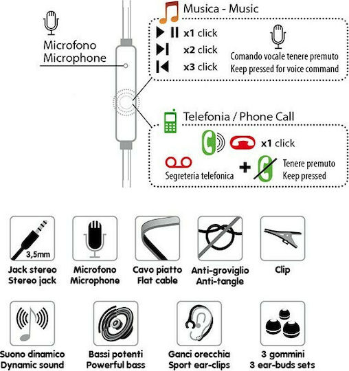 Lampa Alumix In-ear Handsfree Ακουστικά με Βύσμα 3.5mm Μαύρο