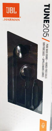 JBL Tune 205 Earbuds Handsfree with 3.5mm Connector Black