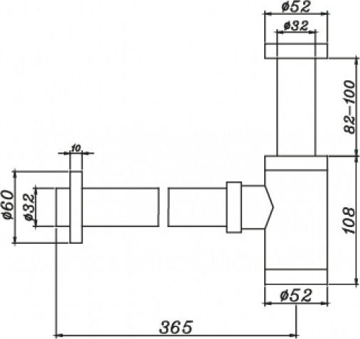 Karag Siphon Spülbecken Silber
