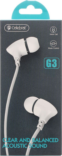 Celebrat G3 In-Ear Freihändig Kopfhörer mit Stecker 3.5mm Weiß
