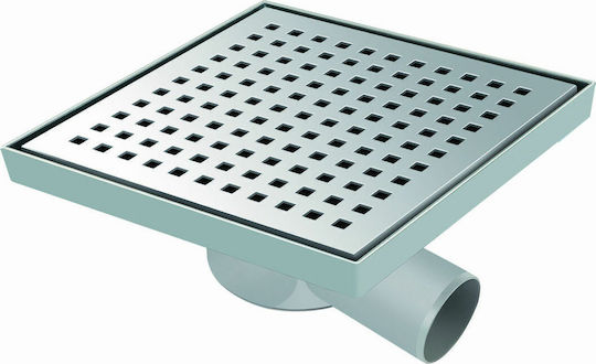 Viospiral Siphon Boden mit Größe 20x20cm Silber