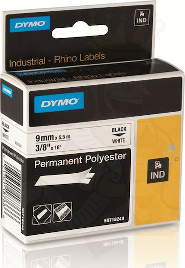 Dymo Label Maker Tape 5.5m x 9mm in White Colour Compatible with Dymo D1 Dymo Rhino/IND