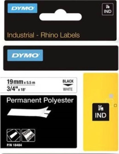 Dymo 622290 Etikettendrucker-Bänder 5,5m x 19mm in Transparent Farbe Kompatibel mit Dymo Rhino/IND