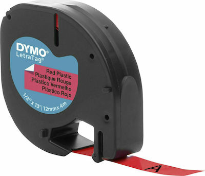 Dymo 91203 Etikettenband 4m x 12mm in Rot Farbe 1Stück