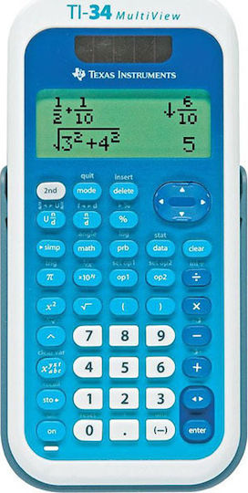 Texas Instruments TI 34 Multiview Αριθμομηχανή Επιστημονική σε Μπλε Χρώμα
